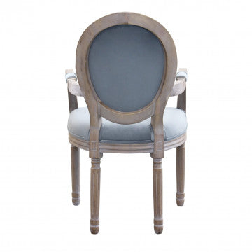 Poltrona in velluto grigio, dimensioni 55x46x96 cm, peso 6,3 kg