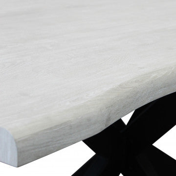 Tavolo con piano MDF effetto legno e struttura in metallo nero 160x90 cm