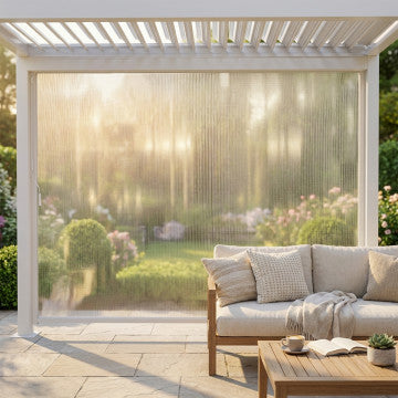 Laterale manuale pergola bioclimatica PVC antracite bianco 270x238 cm