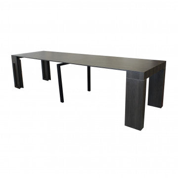 Tavolo consolle antracite effetto legno melamina struttura metallo 90x45x75