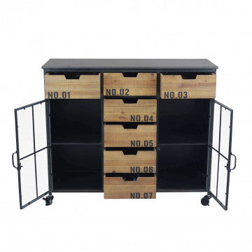 Mobile in legno e acciaio con struttura robusta 98,5x38,5x84 cm