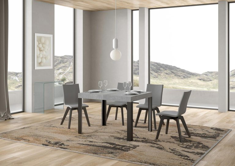 Itamoby Tavolo allungabile Linea P.90 con telaio in ferro Antracite