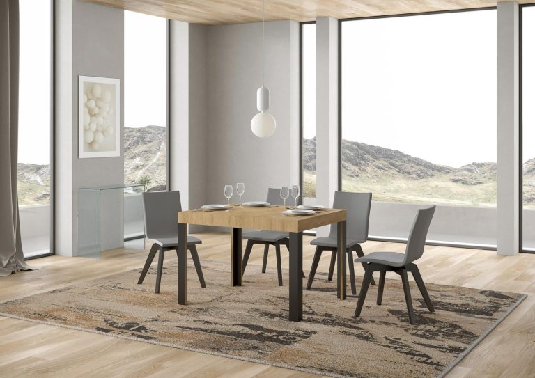 Itamoby Tavolo allungabile Linea P.90 con telaio in ferro Antracite