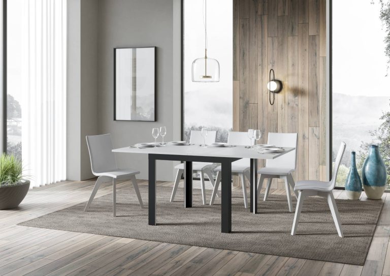 Table extensible Libra Line avec structure anthracite 90x90/180 cm