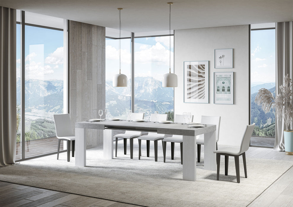 Tavolo allungabile Roxell Mix piano e gambe in diverse finiture