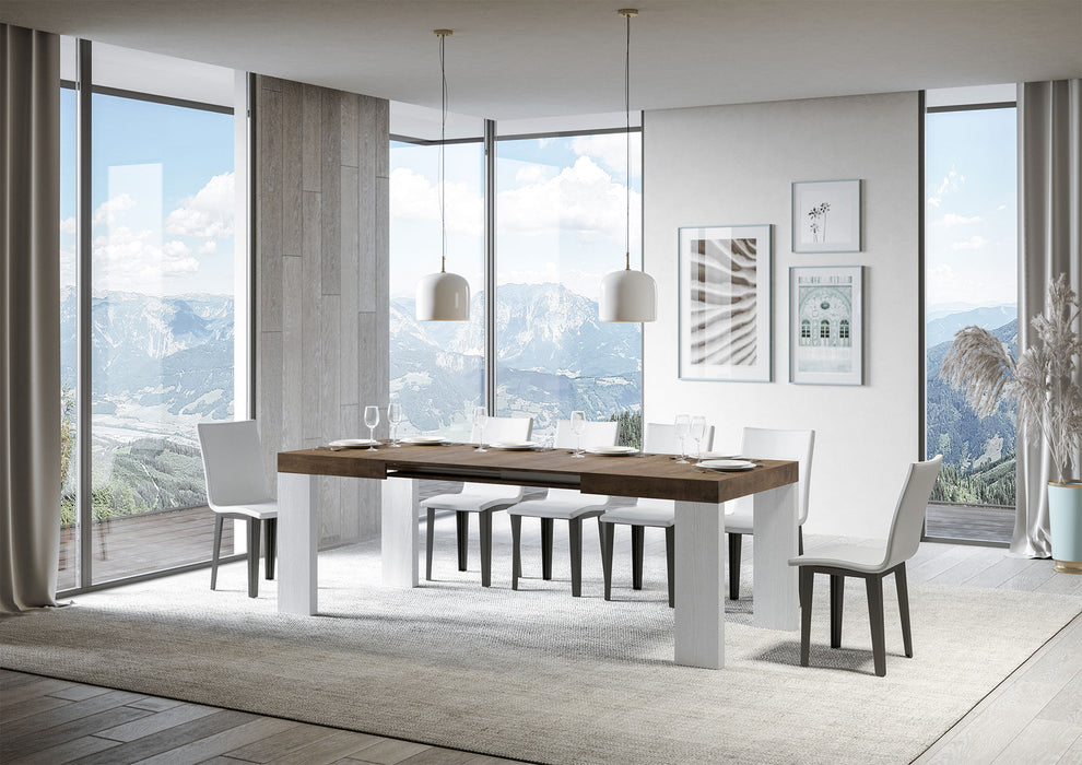 Tavolo allungabile Roxell Mix piano e gambe in diverse finiture