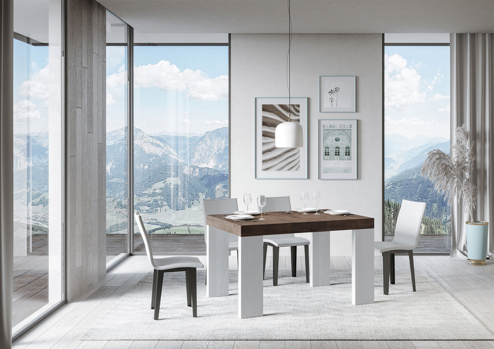 Tavolo allungabile Roxell Mix piano e gambe in diverse finiture