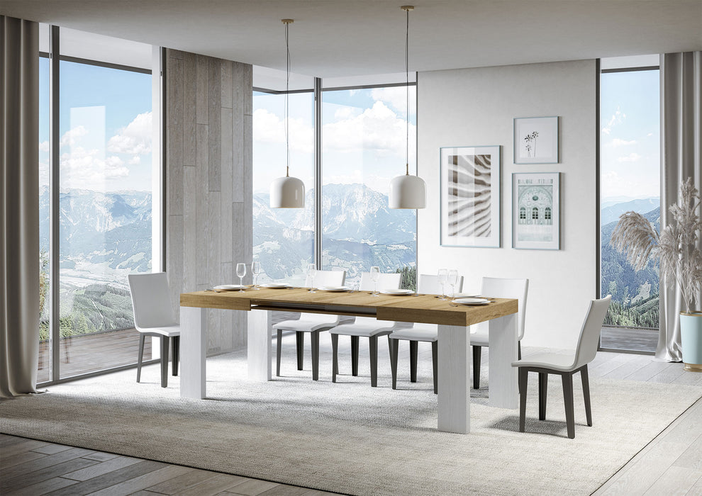 Tavolo allungabile Roxell Mix piano e gambe in diverse finiture