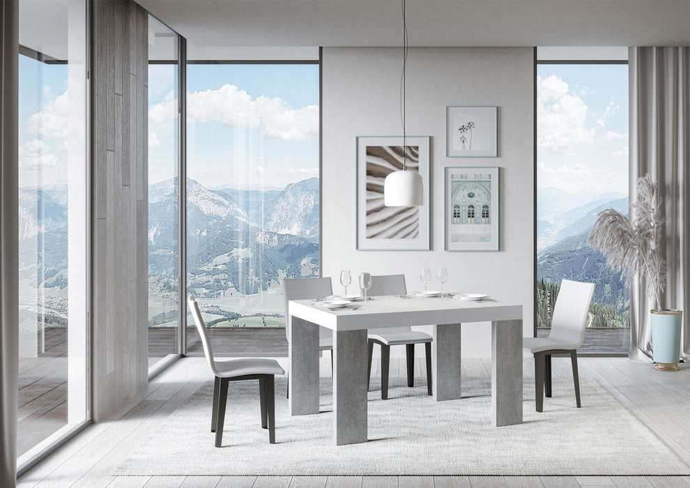 Tavolo allungabile Roxell Mix piano e gambe in diverse finiture