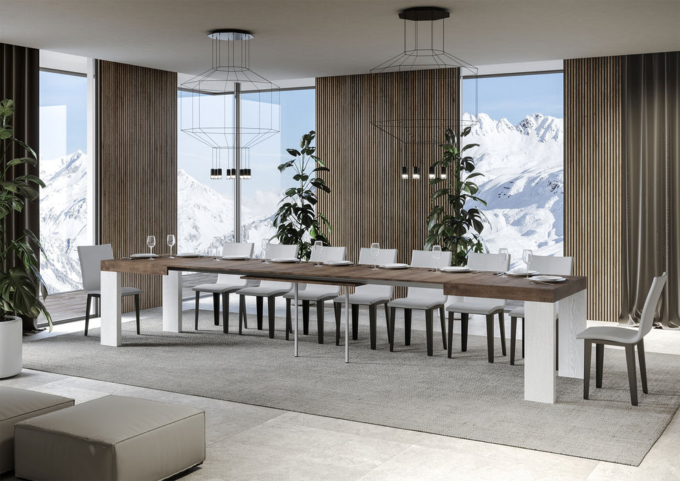 Tavolo allungabile Roxell Mix piano e gambe in diverse finiture