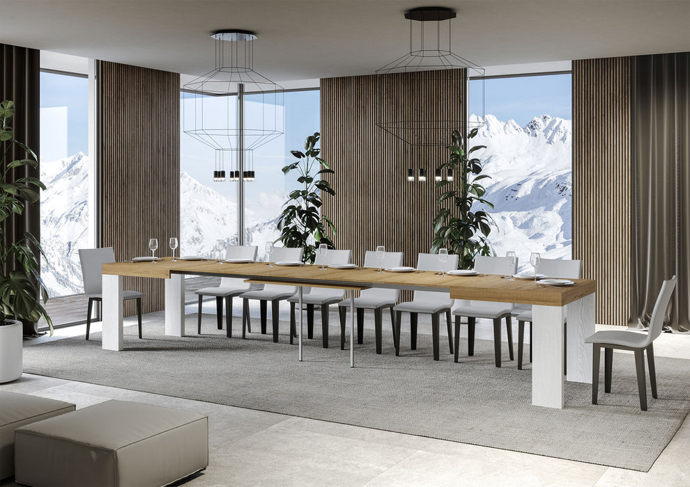 Tavolo allungabile Roxell Mix piano e gambe in diverse finiture