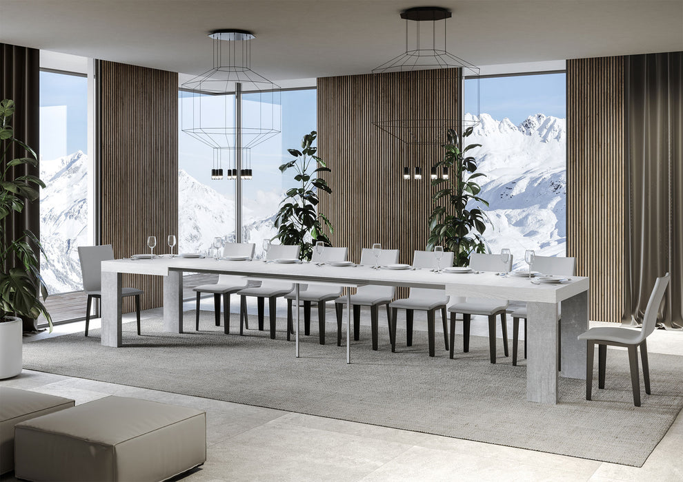 Tavolo allungabile Roxell Mix piano e gambe in diverse finiture