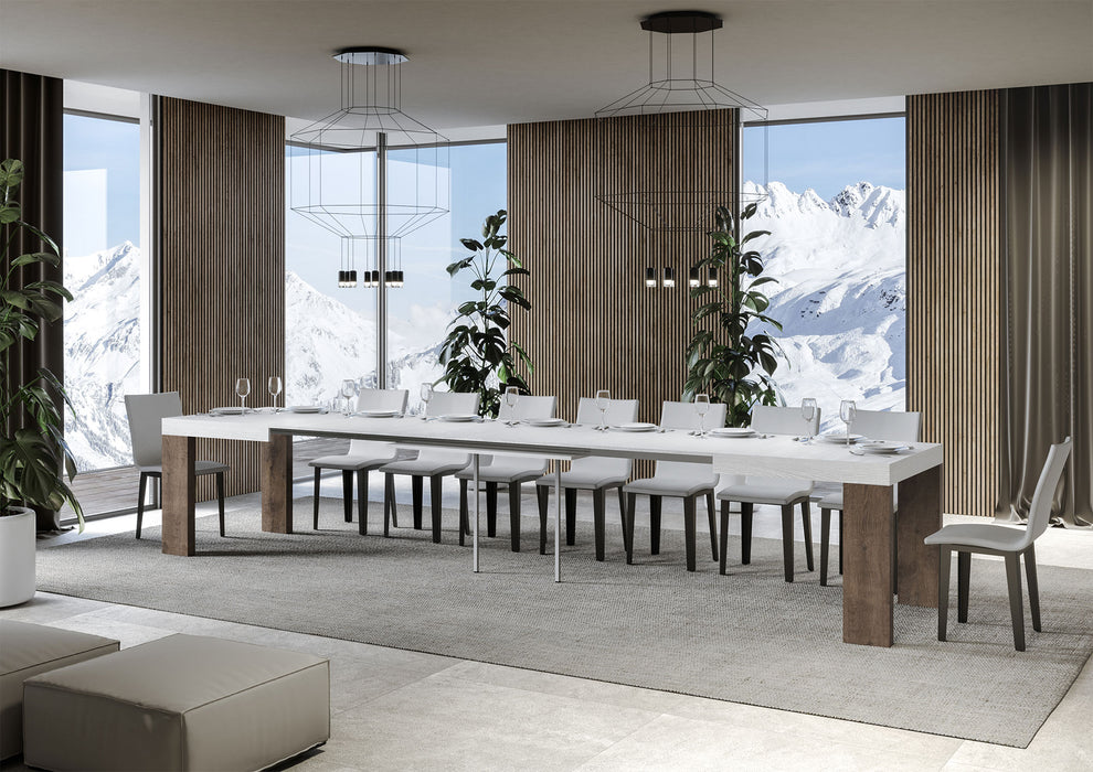 Tavolo allungabile Roxell Mix piano e gambe in diverse finiture