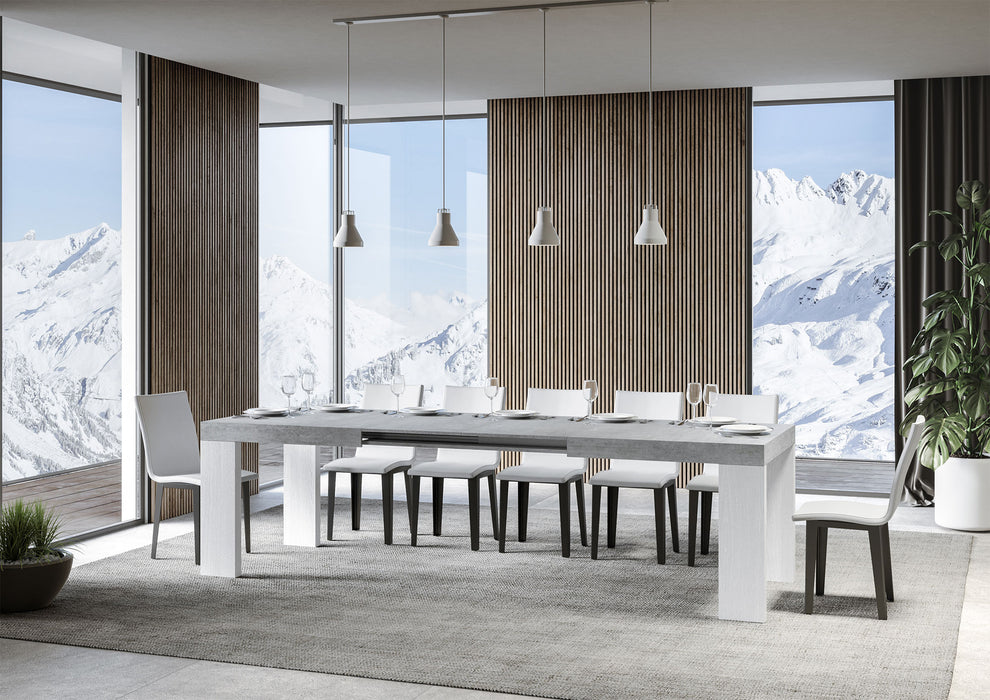 Tavolo allungabile Roxell Mix piano e gambe in diverse finiture