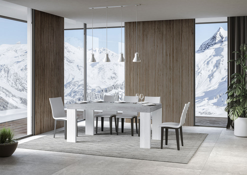 Tavolo allungabile Roxell Mix piano e gambe in diverse finiture