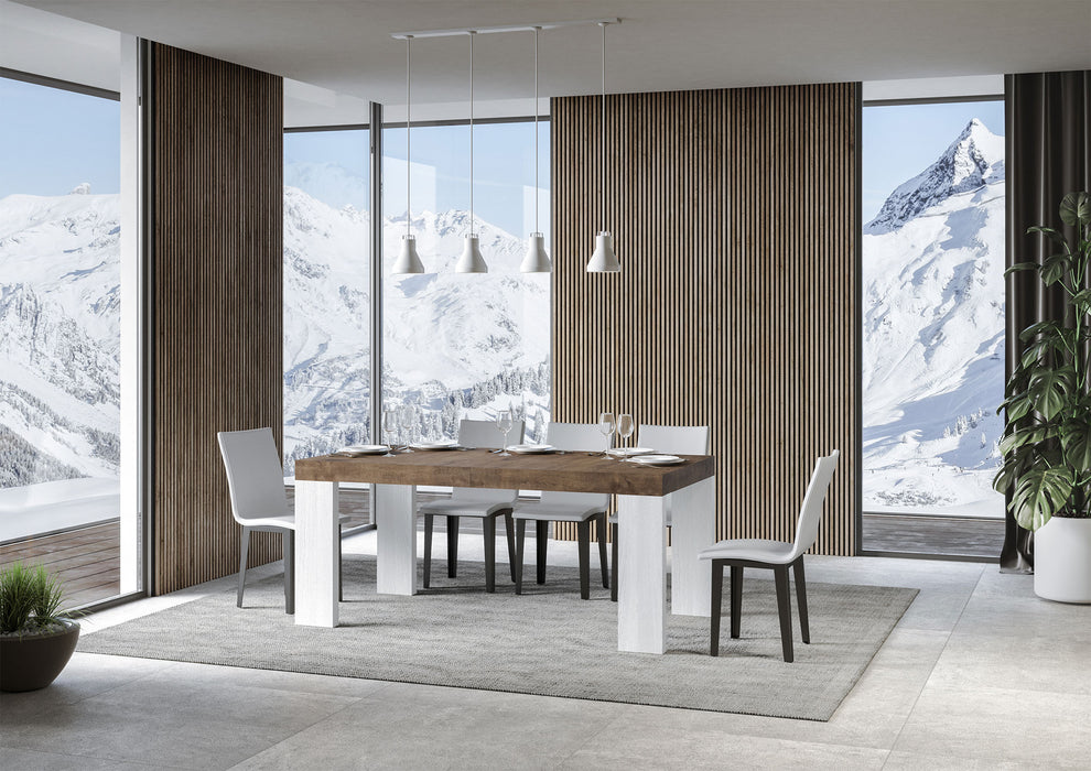 Tavolo allungabile Roxell Mix piano e gambe in diverse finiture