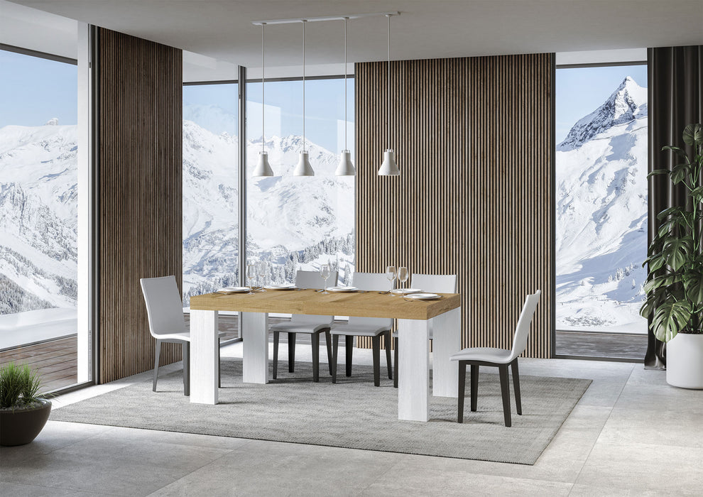 Tavolo allungabile Roxell Mix piano e gambe in diverse finiture