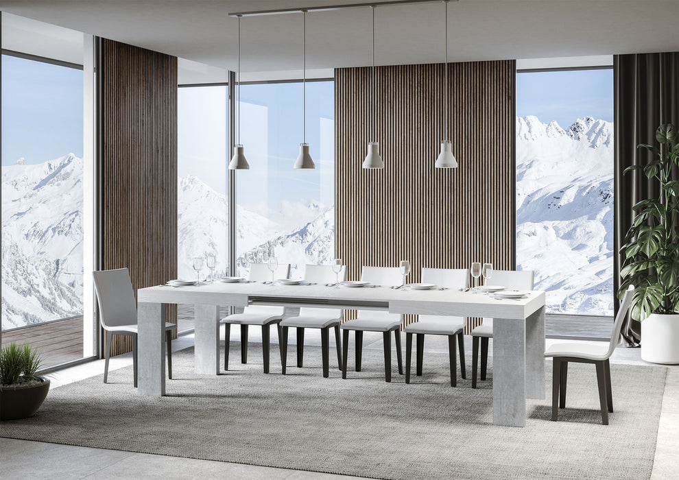 Tavolo allungabile Roxell Mix piano e gambe in diverse finiture