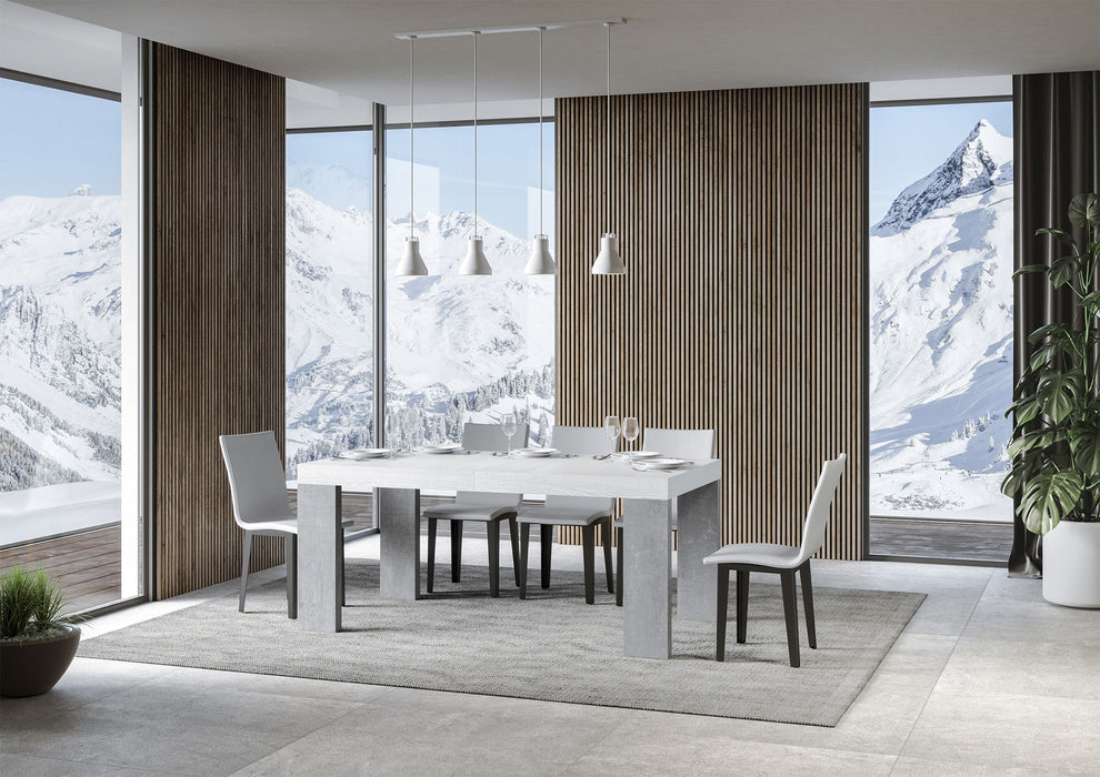 Tavolo allungabile Roxell Mix piano e gambe in diverse finiture