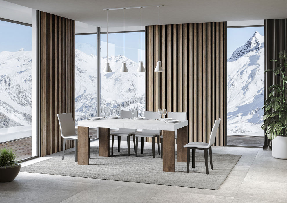 Tavolo allungabile Roxell Mix piano e gambe in diverse finiture