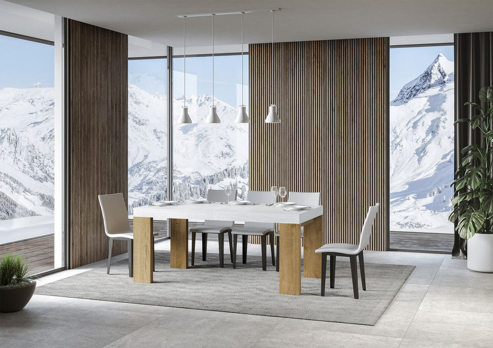 Tavolo allungabile Roxell Mix piano e gambe in diverse finiture