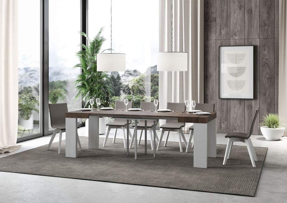 Tavolo allungabile Roxell Mix piano e gambe in diverse finiture