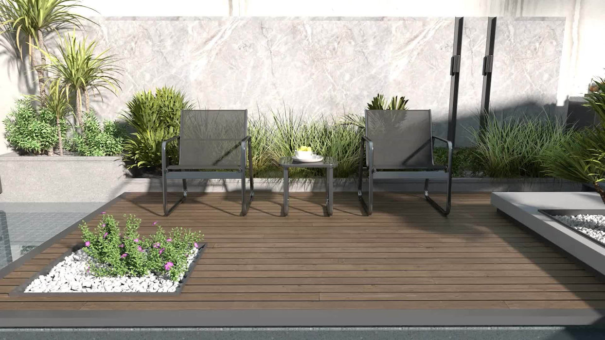 Set Tavolo e Sedie da Giardino Metallo Vetro 🪑