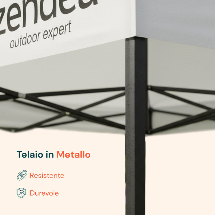 Gazebo Pieghevole 3x3m Bianco Impermeabile Oxford 600D