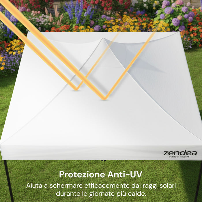 Gazebo Pieghevole 3x3m Bianco Impermeabile Oxford 600D