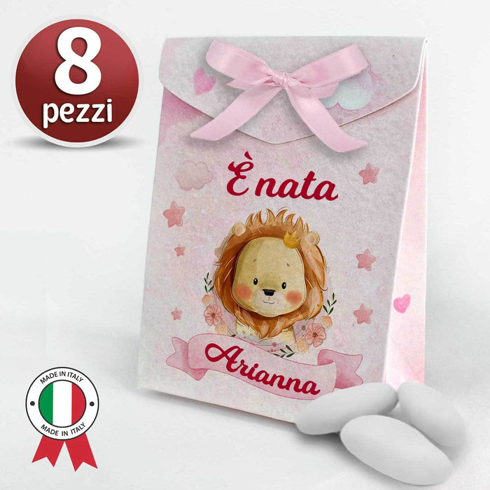 Set 8 Scatoline Bomboniere Personalizzate Orsetto Blu