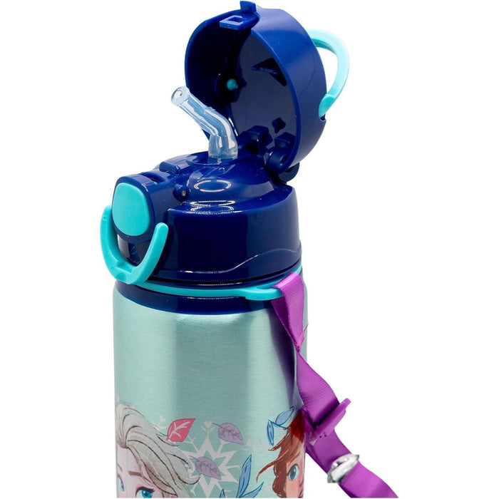 Borraccia Frozen Pop-up 730ml Alluminio con Cannuccia