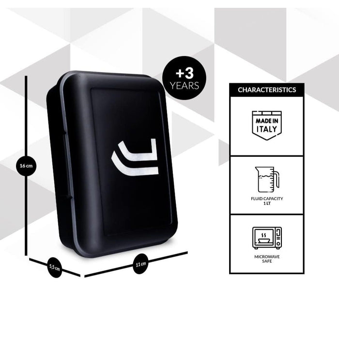 Lunch Box Nero Portamerenda Scuola Bambini