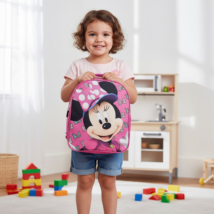 Zaino Scuola Bambini Rosa Topolina con Chiusura Lampo 🎒