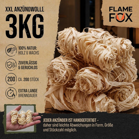 Lana di Ignizione XXL 10kg Legno e Cera per Camino
