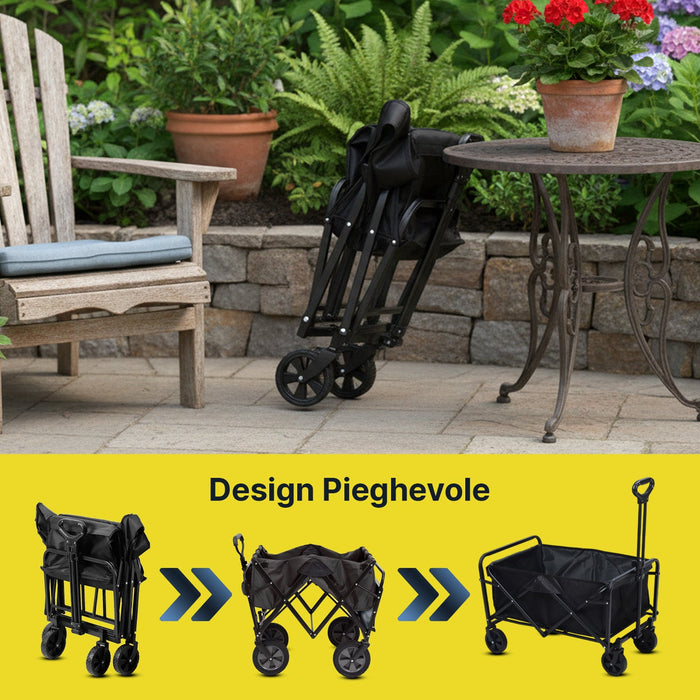 Carrello Pieghevole Esterno 90-120 Kg | Ruote Robuste