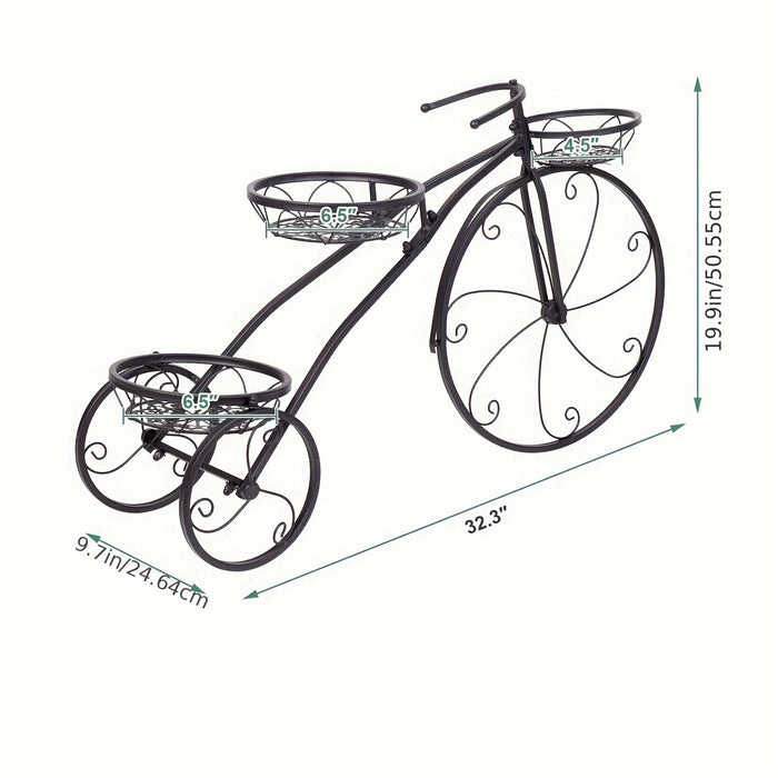 Vaso Triciclo 3 Livelli Metallo Stile Parigino 🚲