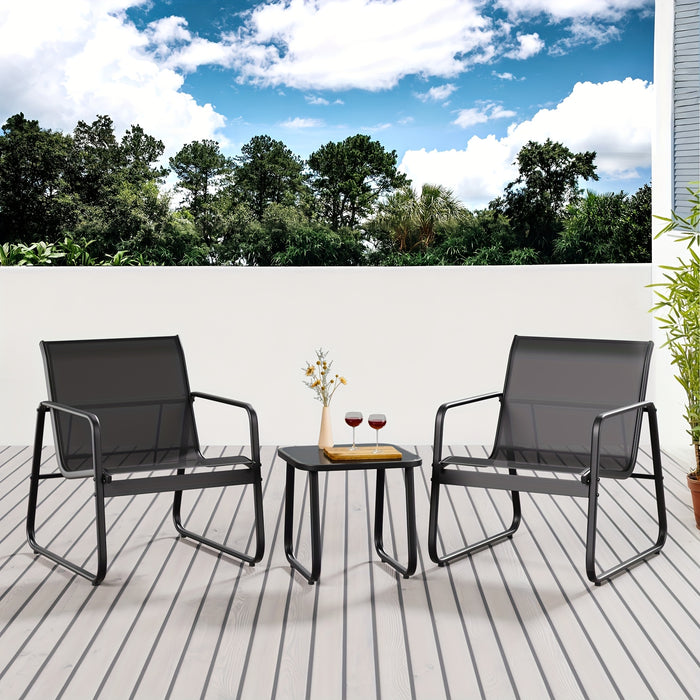 Set Tavolo e Sedie da Giardino Metallo Vetro 🪑