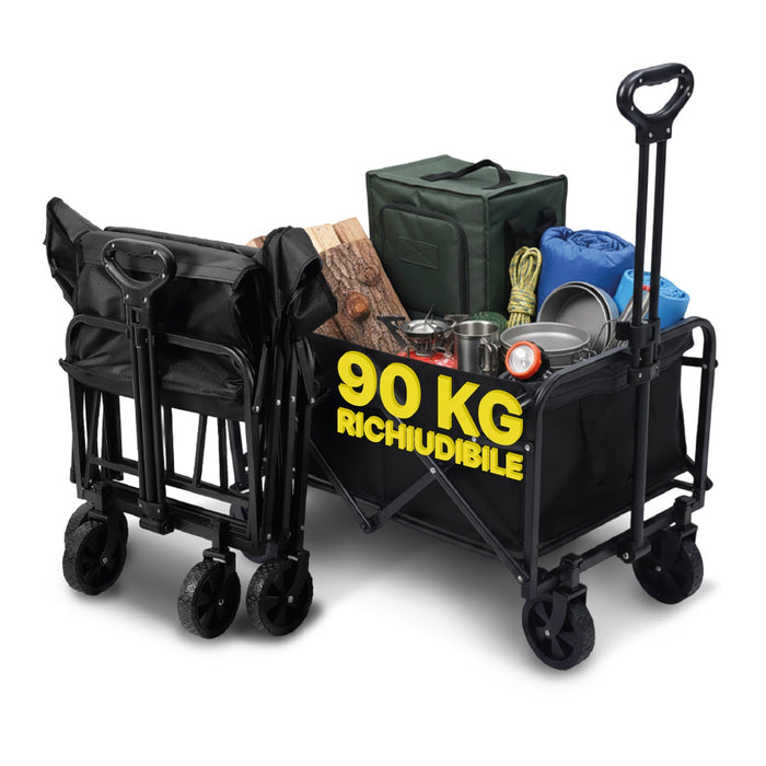 Carrello Pieghevole Esterno 90-120 Kg | Ruote Robuste