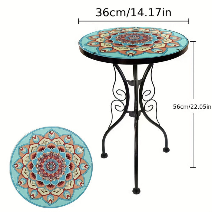 Tavolino da Giardino in Vetro - Porta Fiori Decorativo