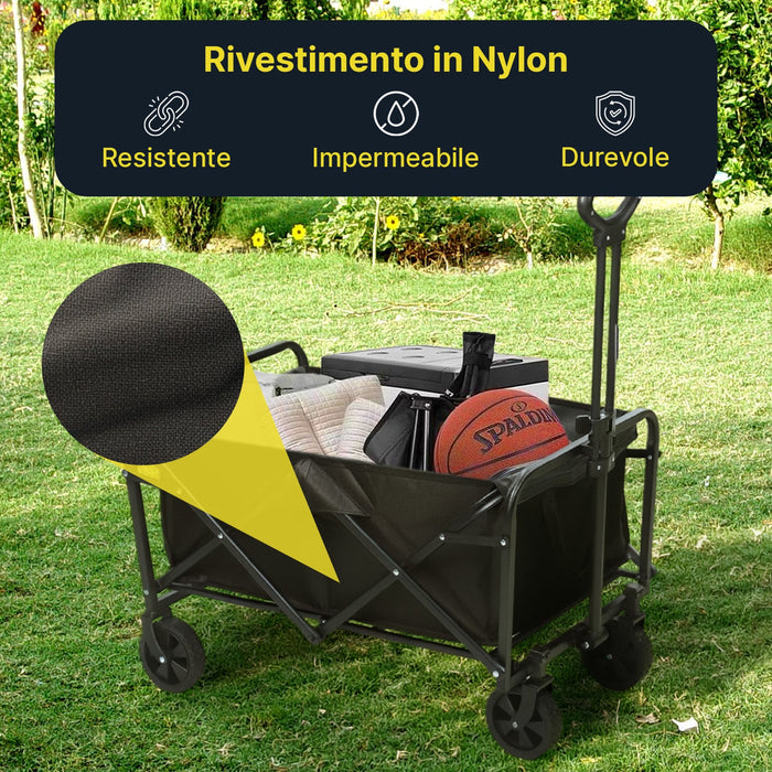 Carrello Pieghevole Esterno 90-120 Kg | Ruote Robuste