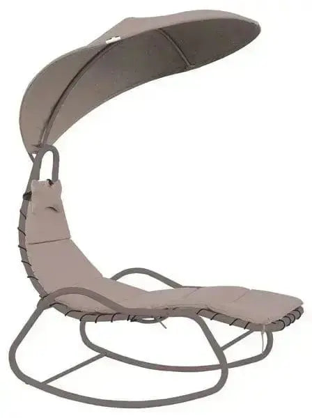 Dondolo lettino Dream c/tettuccio in acciaio verniciato con seduta ergonomica e tettuccio parasole, ideale per arredo esterno e giardino.