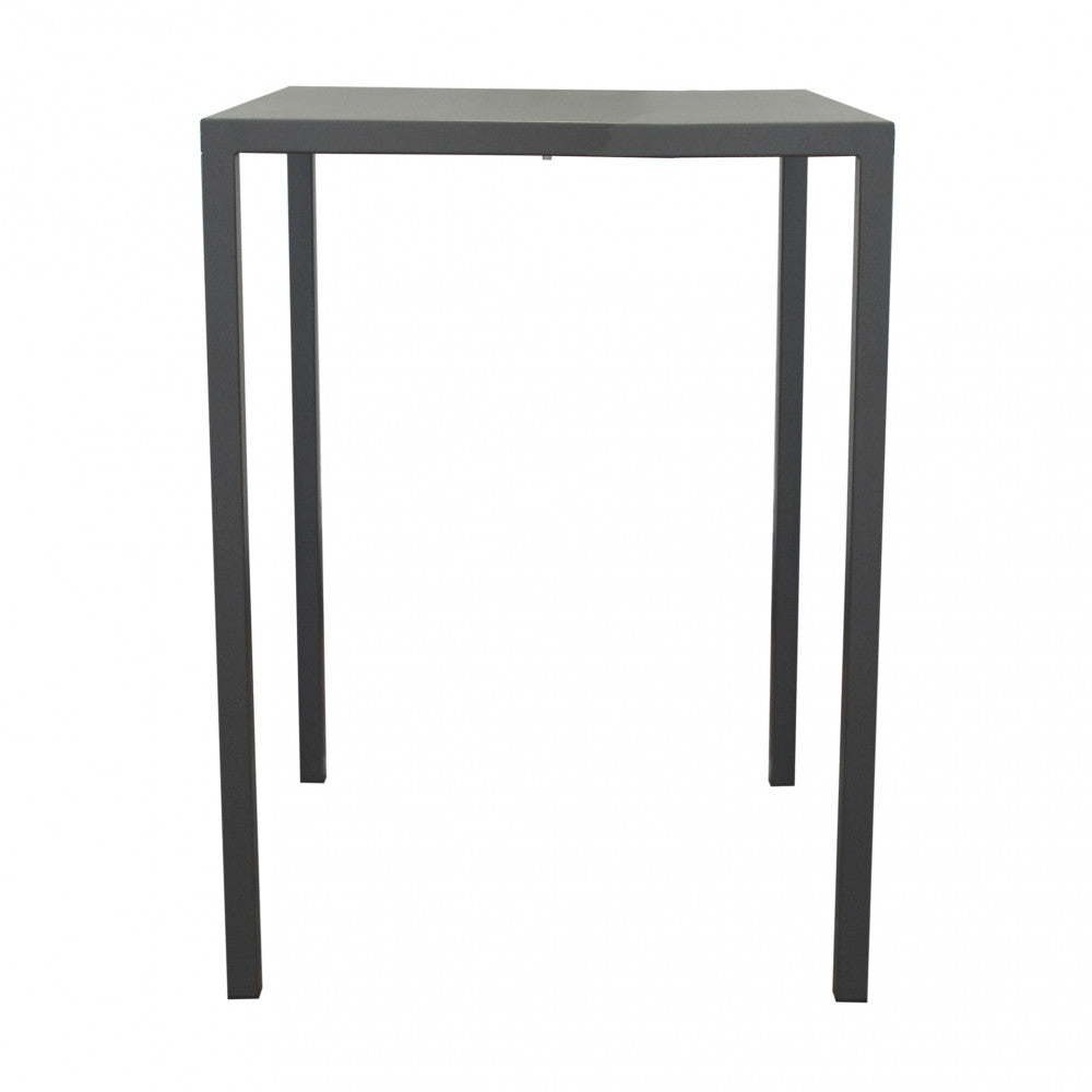 Tavolo regolabile automaticamente 80 x 80 antracite alto in metallo verniciato, ideale per interni moderni o spazi esterni. Design minimal e robusto.