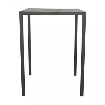 Tavolo regolabile automaticamente 80 x 80 antracite alto in metallo verniciato, ideale per interni moderni o spazi esterni. Design minimal e robusto.