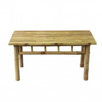 Tavolino in bamboo massello 90x45x45cm colore marrone naturale