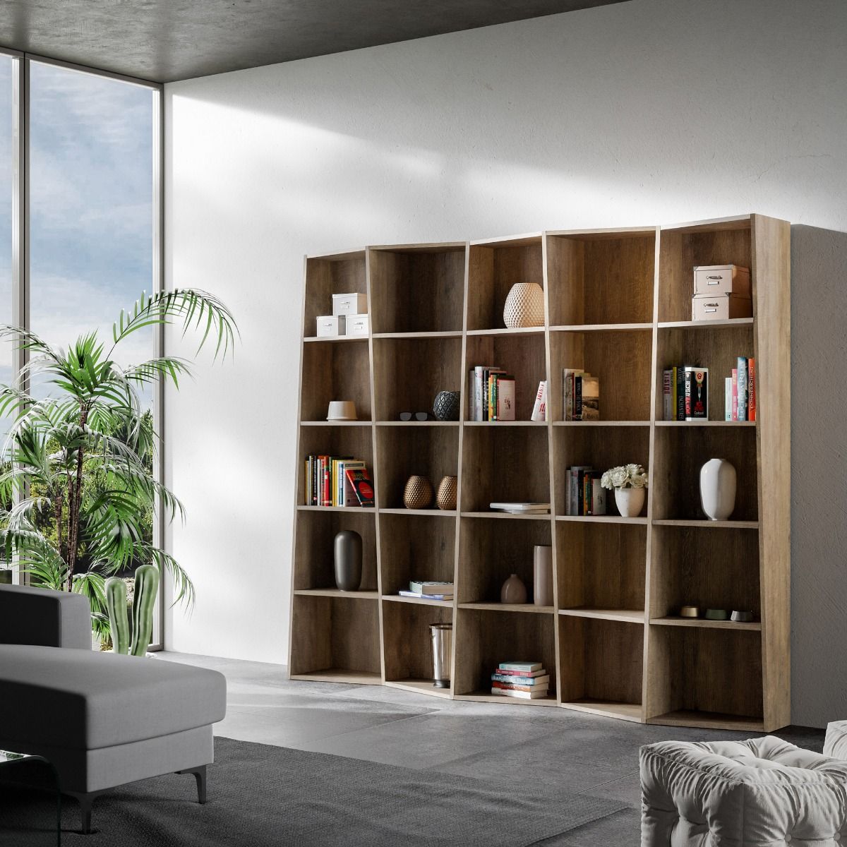 Librerie TREK Serie 3, 5, 7: Variazioni Dimensionali per Stile e Funzionalità Librerie made in italy Hobby Shop Solution Trek 5 Noce 