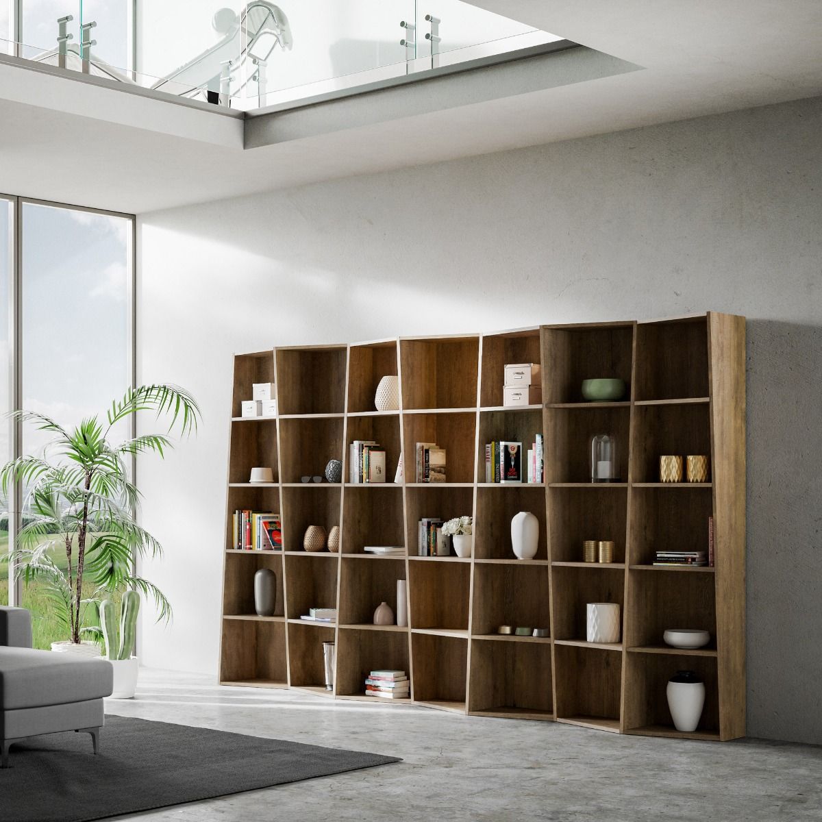 Librerie TREK Serie 3, 5, 7: Variazioni Dimensionali per Stile e Funzionalità Librerie made in italy Hobby Shop Solution Trek 7 Noce 