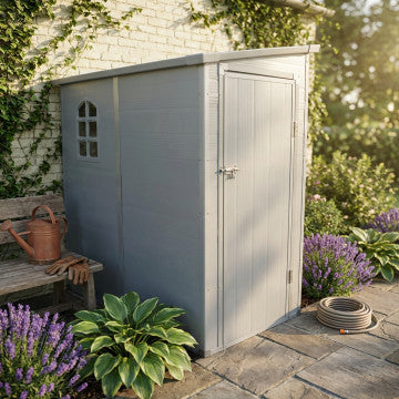 Casetta in plastica con finestra, dimensioni 111 x 191 x 194 cm