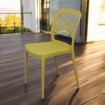 Sedia Harmonie Polipropilene Giallo Impilabile 43,5x51x80,5h cm