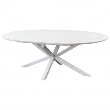 Tavolo rotondo allungabile in alluminio verniciato 150/204 cm diametro