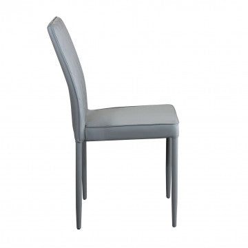 Sedia struttura acciaio seduta ecopelle grigio chiaro h91 cm